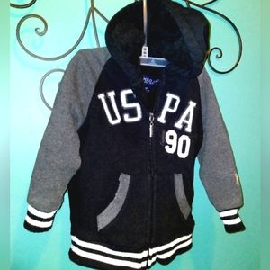 U.S. Polo Assn. boys black and gray coat